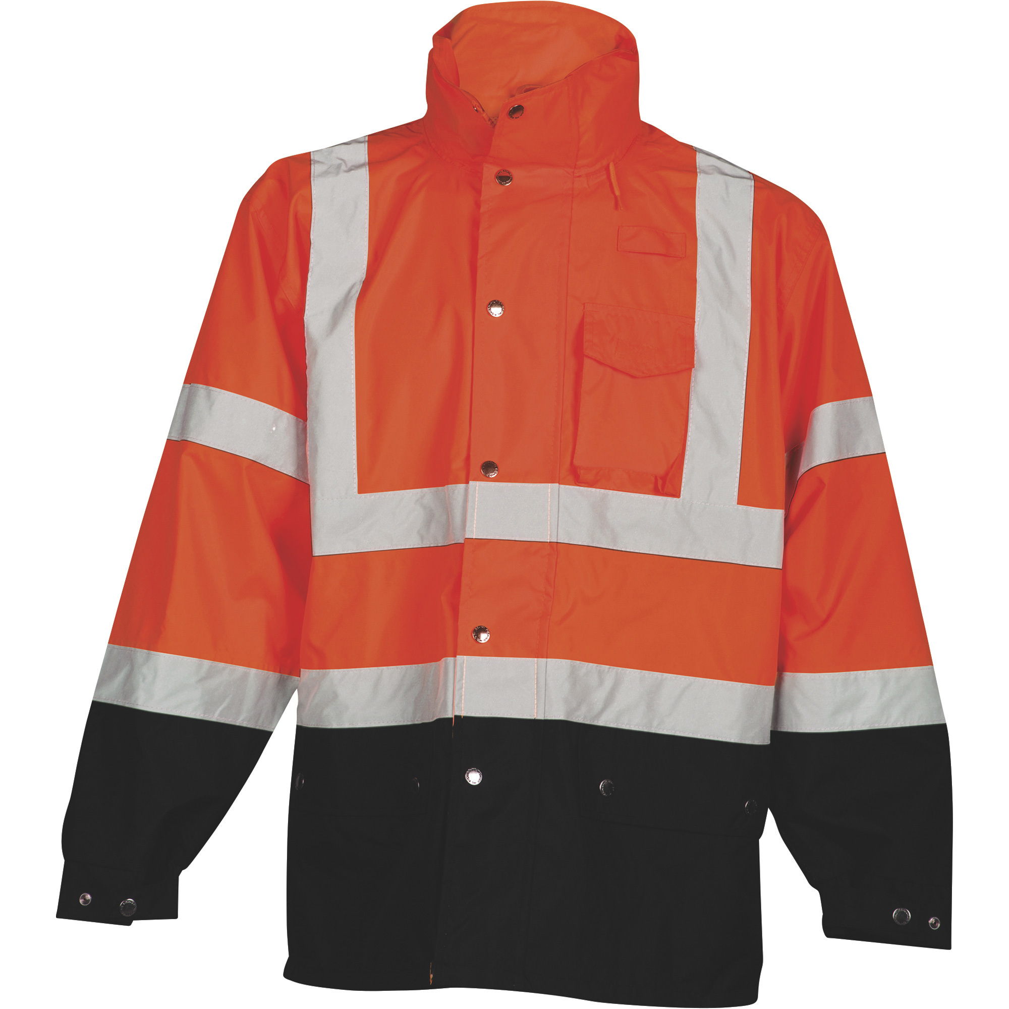 Kishigo Storm Cover Men's Class 3 High-Visibility Rain Jacket, Orange, 4X/5X